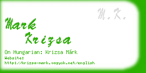 mark krizsa business card