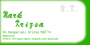 mark krizsa business card